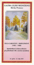 Oľga Garayová-Babylonová (1905 – 1988) – spomienková výstava obrazov
